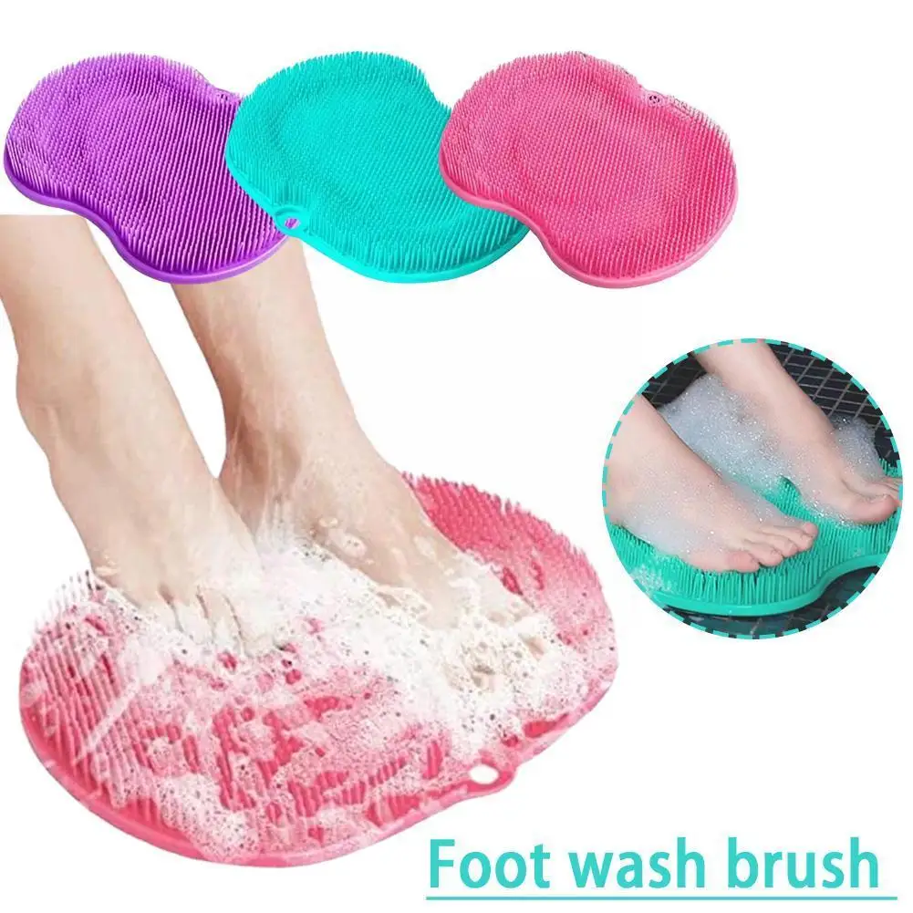 

Reusable Shower Back Scraper Cleaning Brush Shower Multifunction Body Cleaner Foot Rub Wash Feet Arms Mat Wall Bath Sucker U3Z4