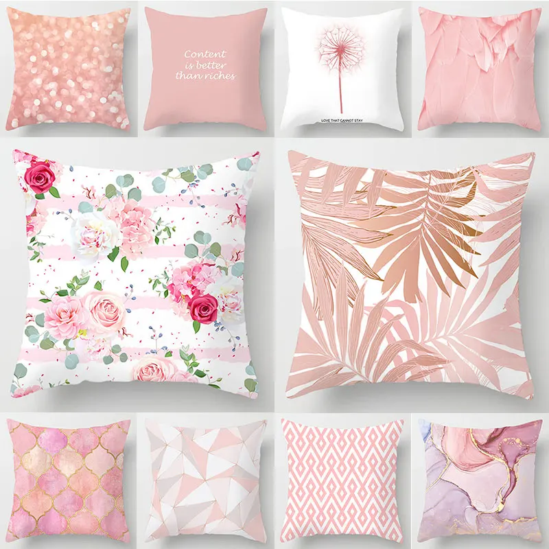 

Multicolor Decorative Pillowcase Nordic Pink Cushion Pillowcase Square Home Hotel Sofa Decoration New