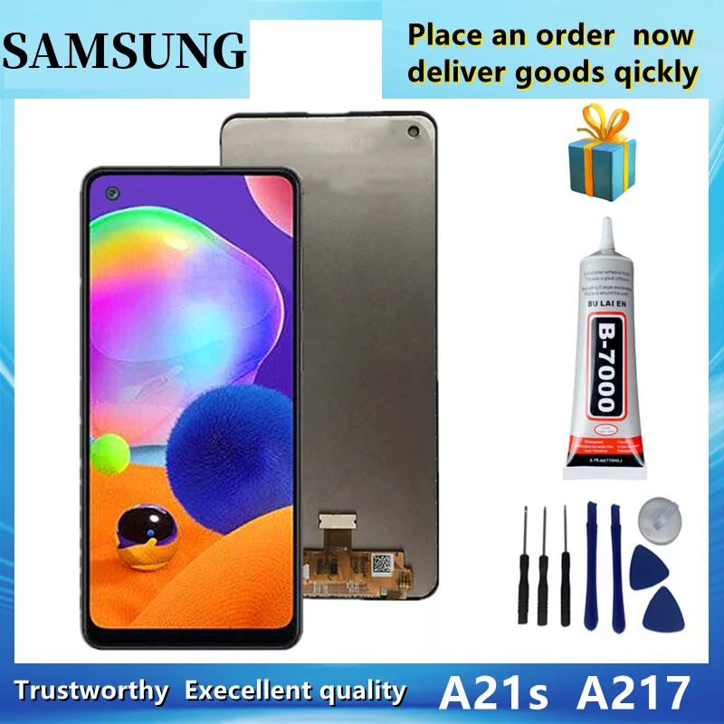 ЖК-дисплей с сенсорным экраном и дигитайзером для Samsung Galaxy A21s, ЖК-дисплеи для Samsung A217 A217F