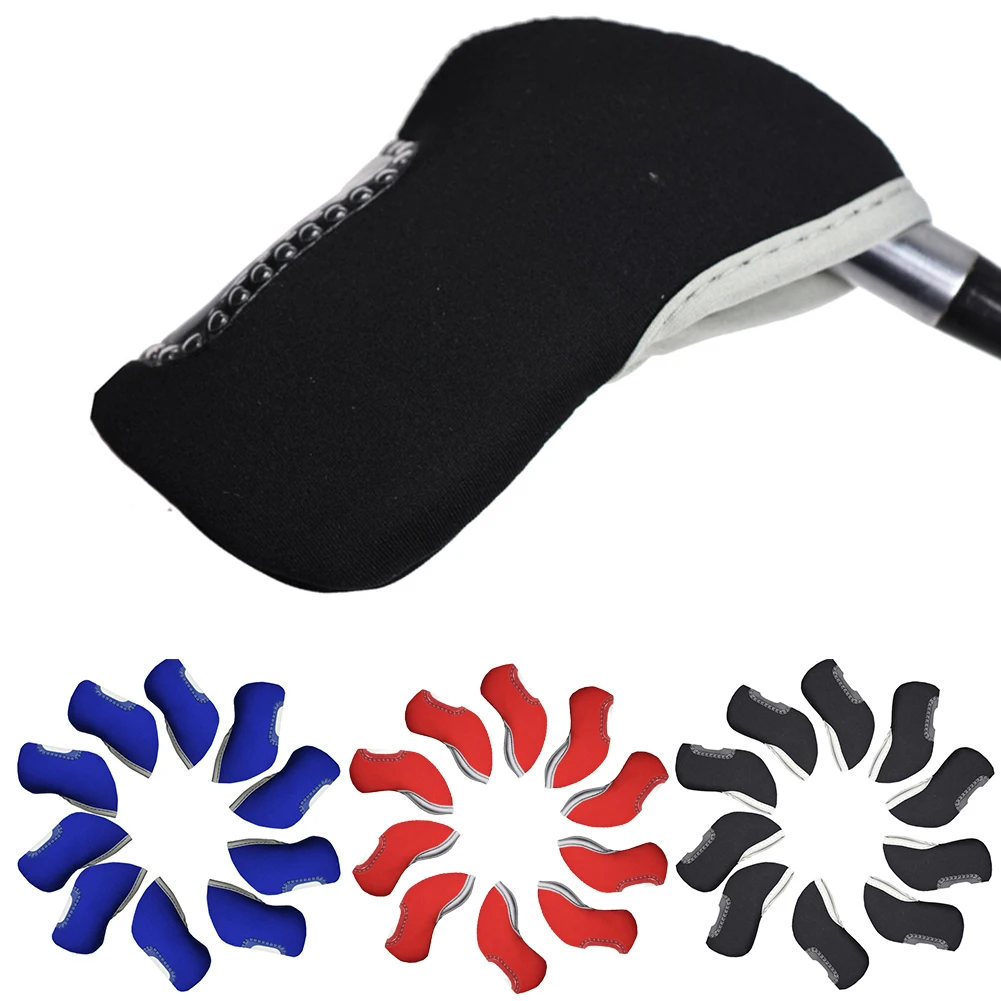 

10pcs Neoprene Golf Club Head Covers Iron Putter Head Cover Putter Headcover Protection Soft Headcovers Protect 13.5x7.5cm