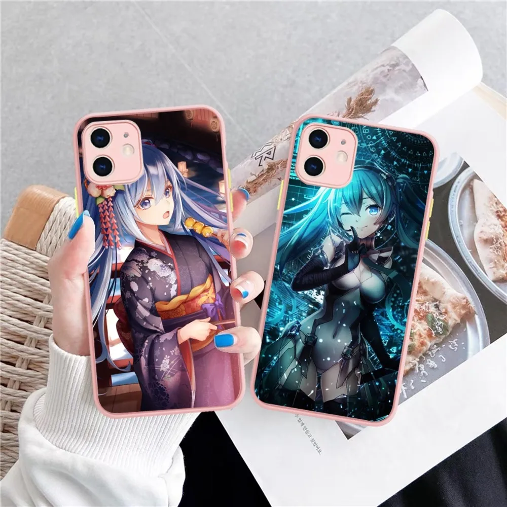 

H-Hatsunes M-Miku Phone Case For iPhone 14 X XR XS 7 8 Plus 11 12 13 pro MAX 13mini Matte Shockproof Case