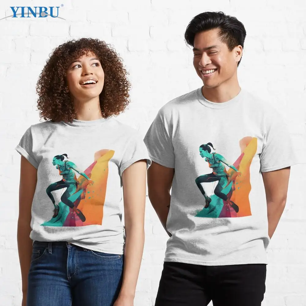 

Female Mountaineer 13 print t shirts High quality Graphic Tee
