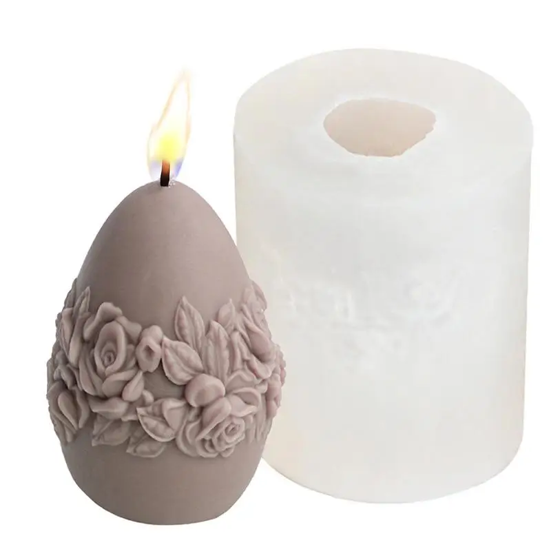 

3D Easter Egg Mold Silicone Flower Patterns DIY Egg Baking Molds Multipurpose Plum Blossom Easter Egg Plaster Resin Mold Decor