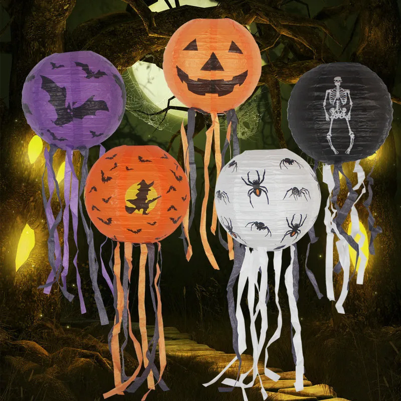 1 Pack Halloween Pumpkin Paper Lantern Balloons Pumpkin Balloons Halloween Party Decorations Festive Balloons Toy Party Decor