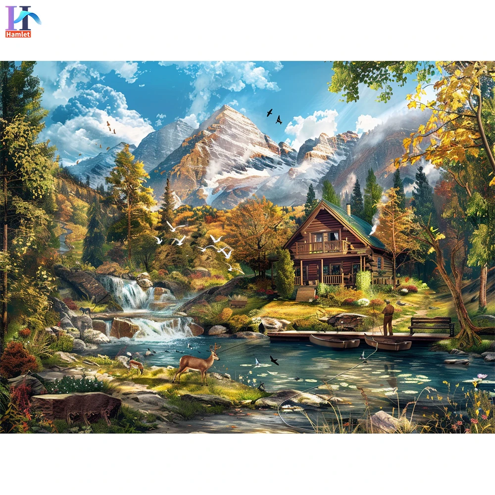 Hamlet картина по номерам Деревня лесных животных холсте краска для ткани на
