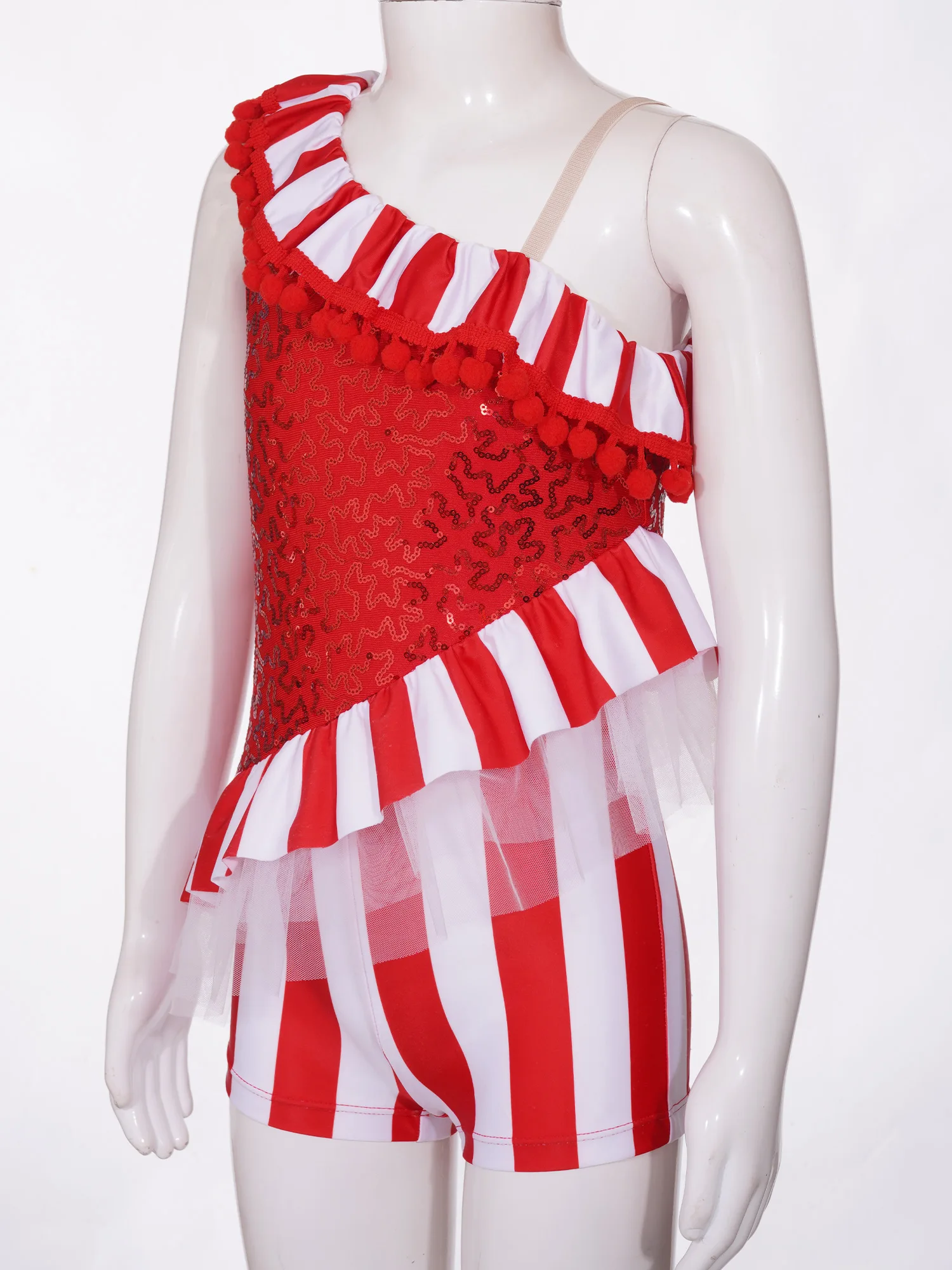 Рождественский костюм конфетной трости для девочек новогодний выступлений