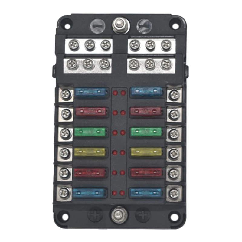 

12 Ways Blade Parts Box Auto Parts 32V Parts Box Holder Flame Retardant with Double Cover for Auto Car Marine Trike