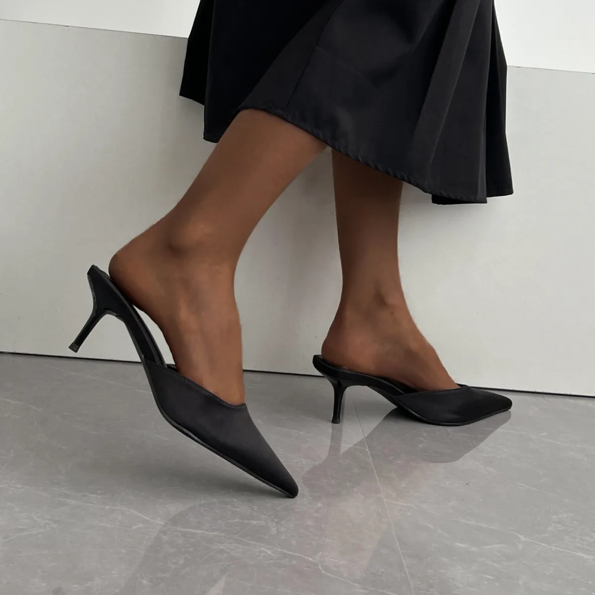 Женские полутапочки Baobao во французском стиле новые летние черные босоножки на