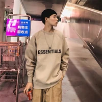 essentials oversized pullover loose mens double thread sweatshirt womens sweater high street unisex street clothes