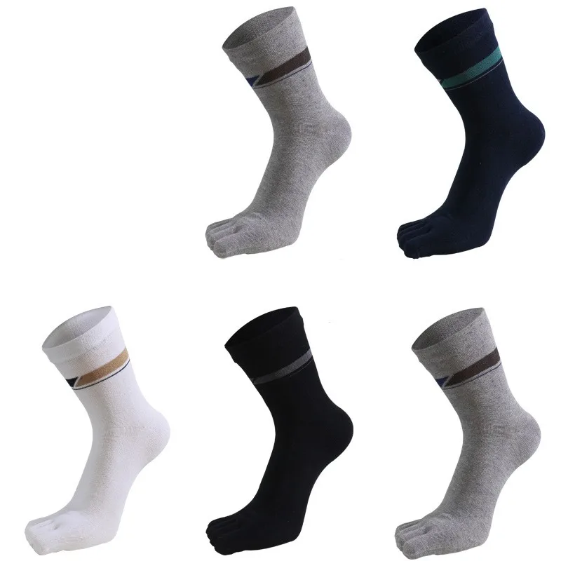5 pairs/lot Men Cotton Five Finger Socks Sports Breathable Toe Sox For Men Boys Toe Socks