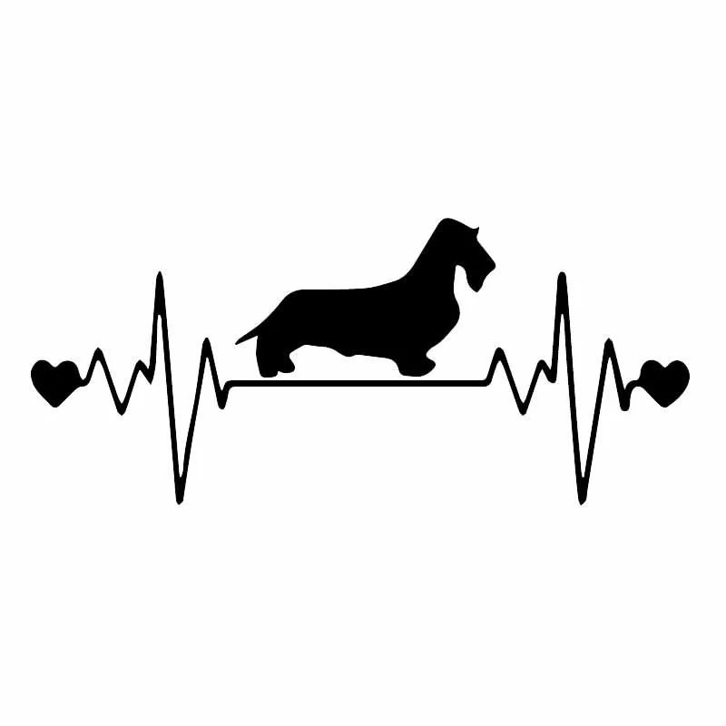 

Dachshund Lifeline Car Sticker Dachshund Heartbeat Dog Decorative Accessories Sunscreen Waterproof Decal Y114#