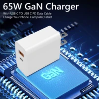 gan 65w fast charger double port usb c charging for huawei xiaomi iphone samsung galaxy notebook fast charger