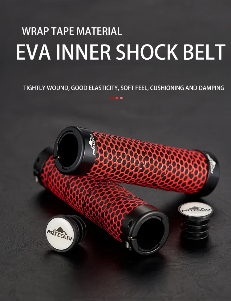 

MOTSUV Bicycle Grips MTB Bike Handle Sponge EVA Handlebar Grips Anti-slip Shock-absorbing Honeycomb pattern Wrapped Cycling Grip