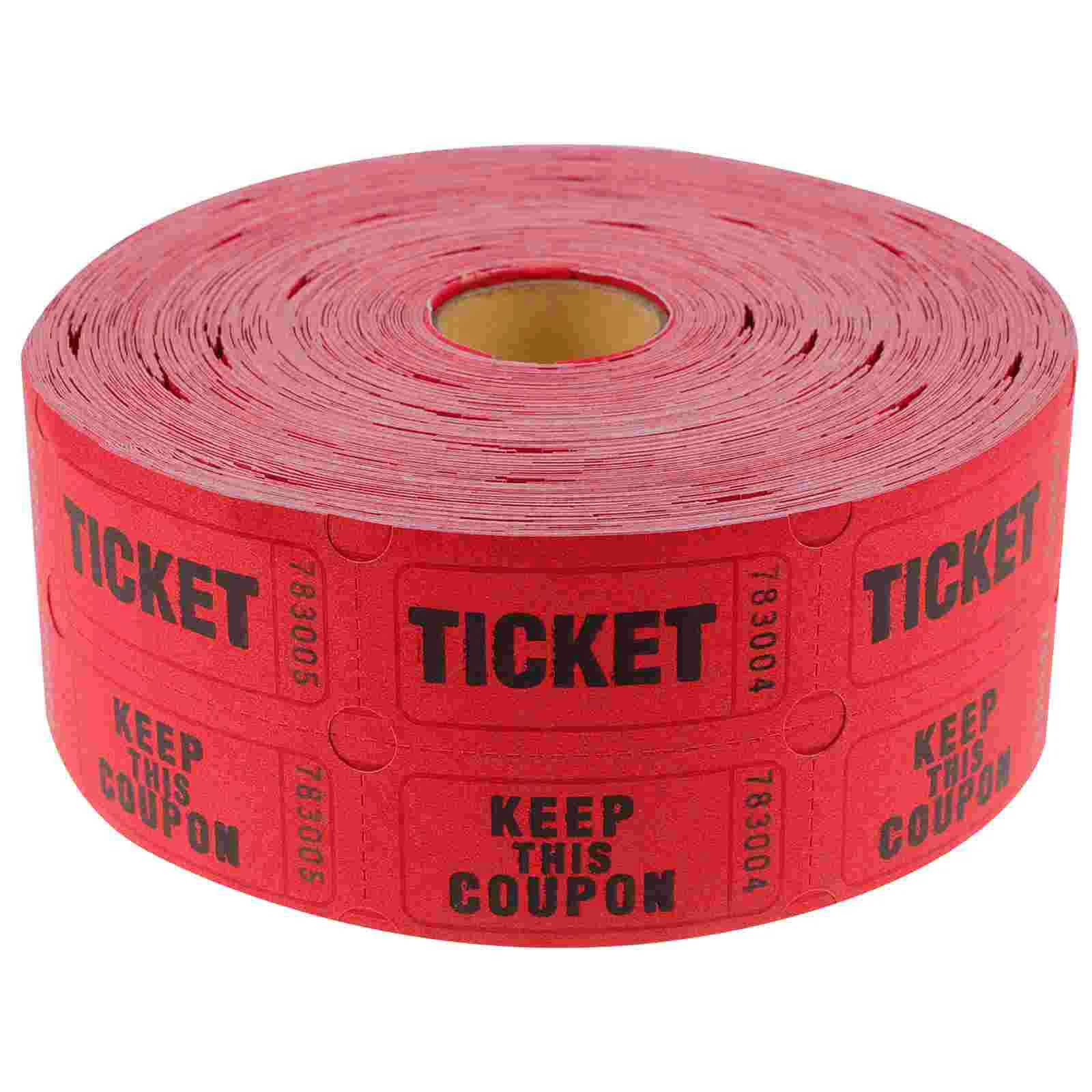 

Lottery Ticket Red Tickets Raffle Labels Tags Roll Universal Coated Paper Auctions