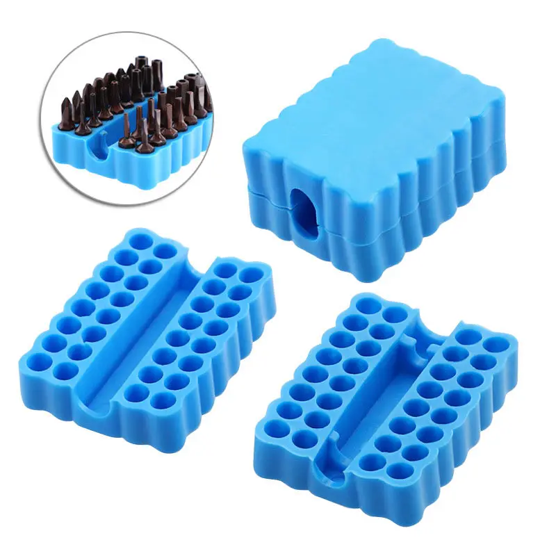 

Holes Shank For Drill Screwdriver Holder Blue Organizer Storage 32 Hex Screw Case 6.35mm Box Bit Head Holder Bit Bits Plastic