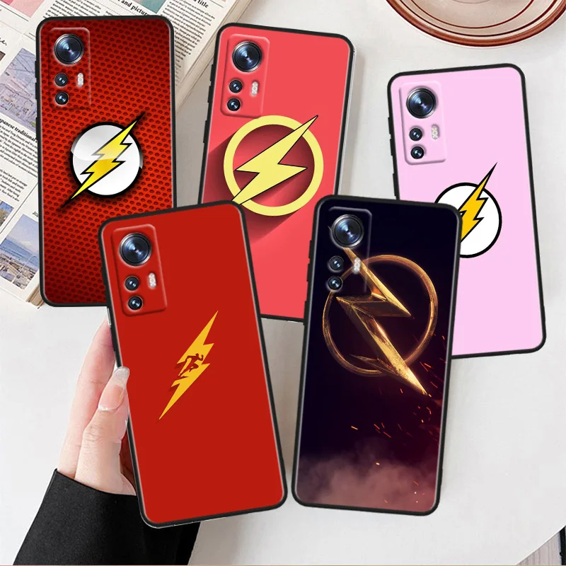 

The Flash LOGO For Xiaomi Mi 13 10S 10 9T 9SE 8 Mix Play A3 A2 A1 CC9E Note 10 Lite Pro Black Phone Case