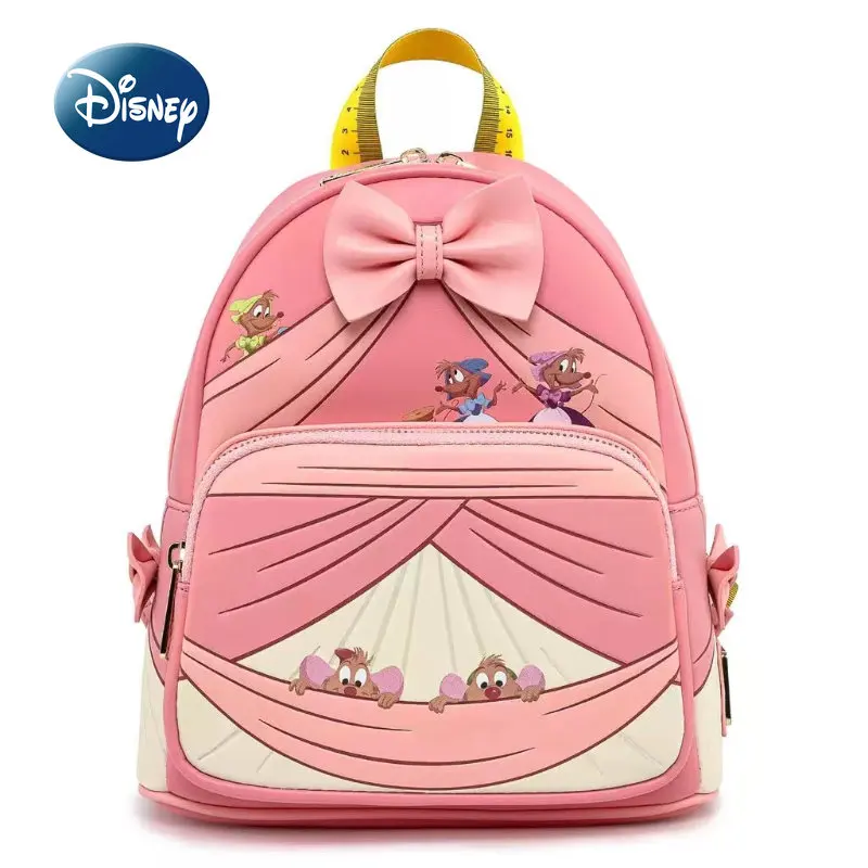Disney Cinderella 2023 New Backpack Luxury Brand Mini Women's Leisure Backpack High Quality Cartoon Fashion Girl School Bag