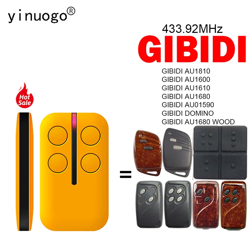 

GIBIDI Garage Door Remote Control AU1810 AU1600 AU1610 AU1680 AU01590 DOMINO AU1680 WOOD 433.92MHz Rolling Code 4 Channels