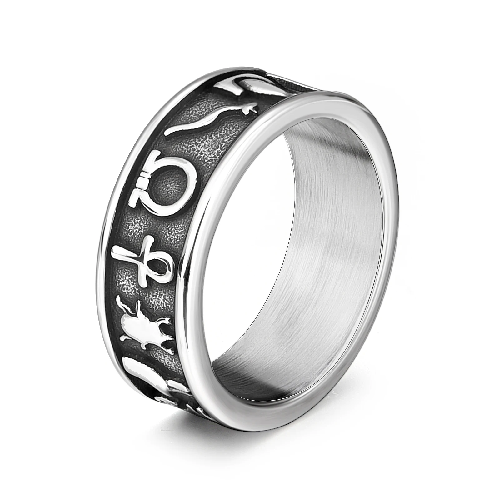 

LIEBE ENGEL Steel Soldier Viking Rune Cool Stainless Steel Ring Smooth Fashion Popular North Europe Gift Amulet Jewelry