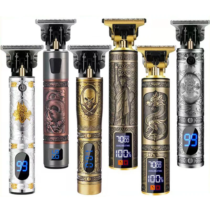 

Vintage T9 Electric Cordless Hair Cutting Machine Professional Clipper Barber Hair Trimmer for Men Clipper Shaver Beard Lighter