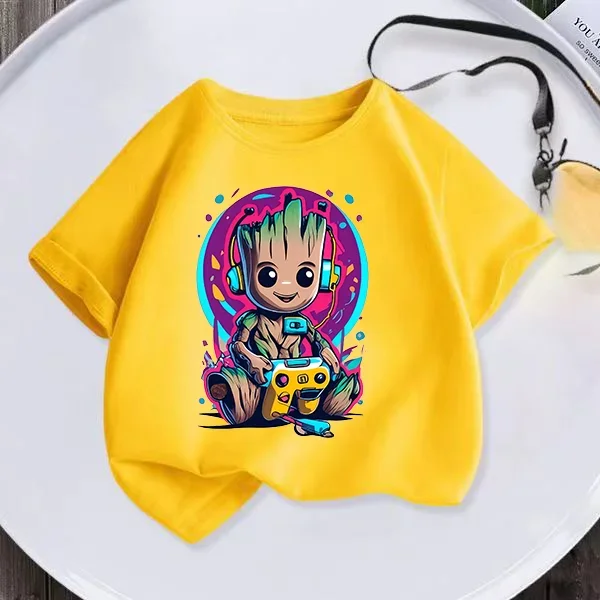 Детская Хлопковая Футболка С Короткими Рукавами Из Аниме-фильма Guardians Of The Galaxy Топ