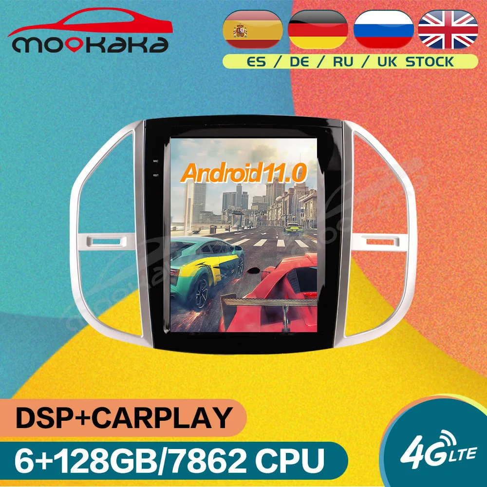 

For Mercedes Benz Vito 2012-2020 Android 11 6+128GB Tesla Style Vertical Screen Car Radio Multimedia Player GPS Stereo Head Unit