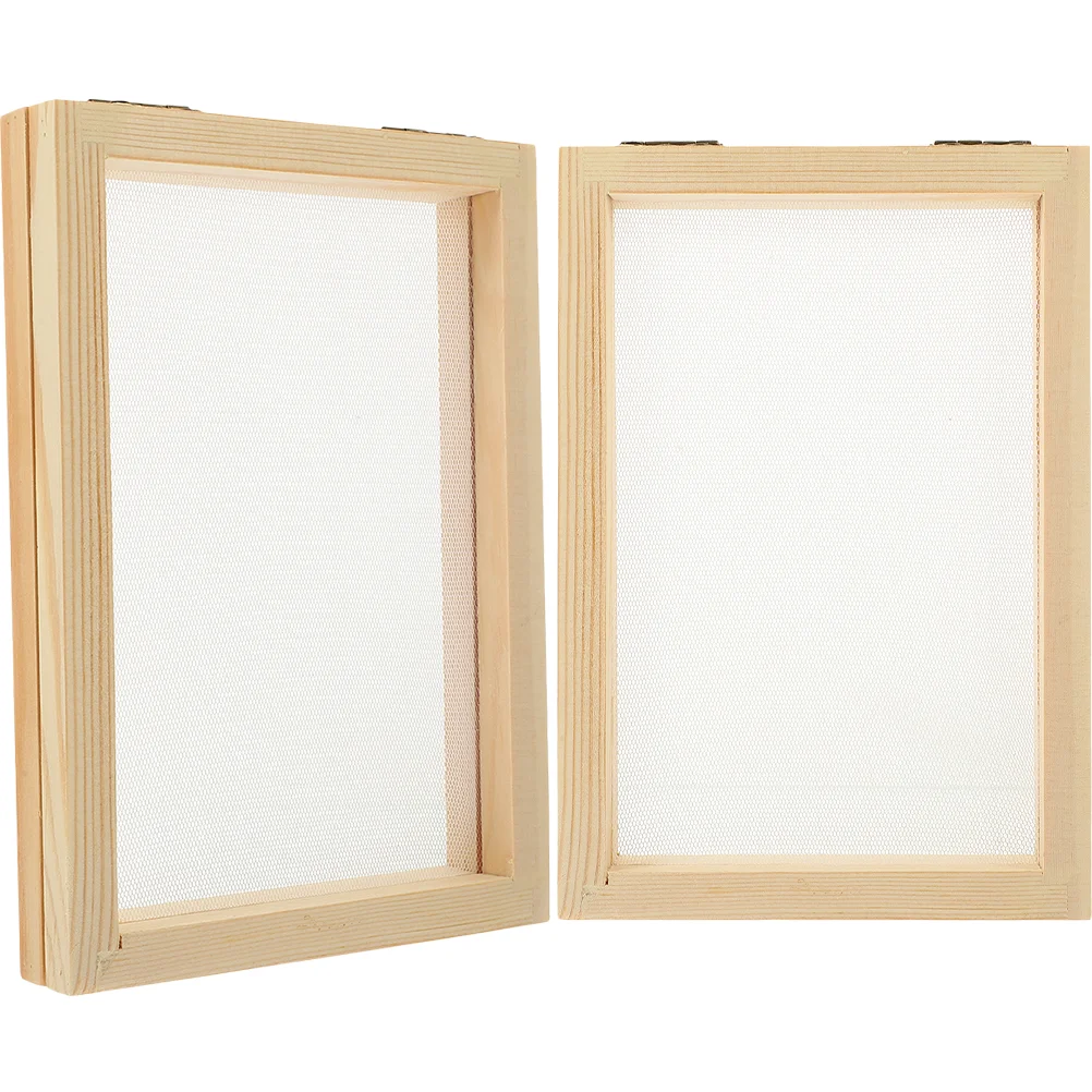 

2pcs Wooden Paper Making Screen Handcraft Wooden Paper Making Mold Frame