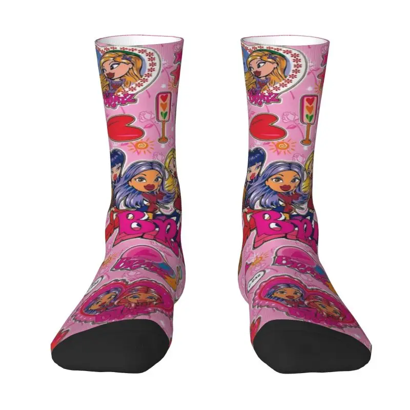 Bratz Doll Collage Men Women Crew Socks Unisex Fashion 3D Pr