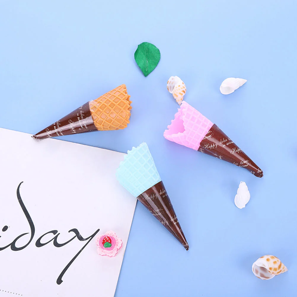 

30 Pcs Ice Cream Cones Mini Coin Toys DIY Materials Kids Crafts Miniature Pvc Simulated Decor Child