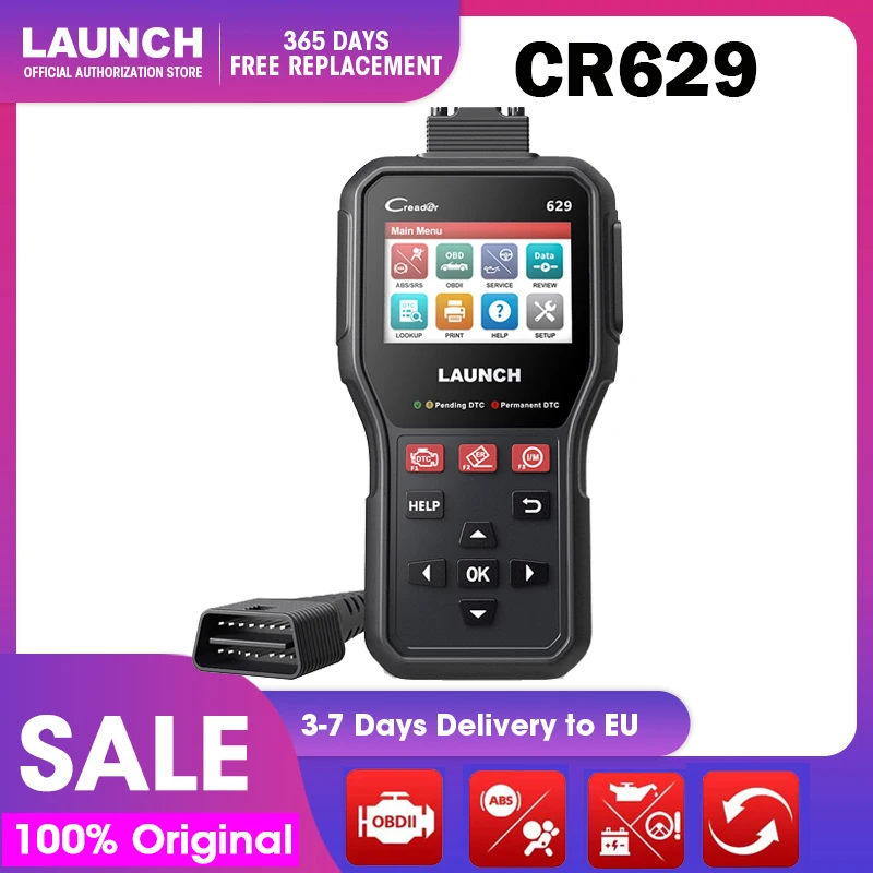 Запуск CR629 OBD2 сканер двигателя SRS ABS подушка безопасности Диагностика активного