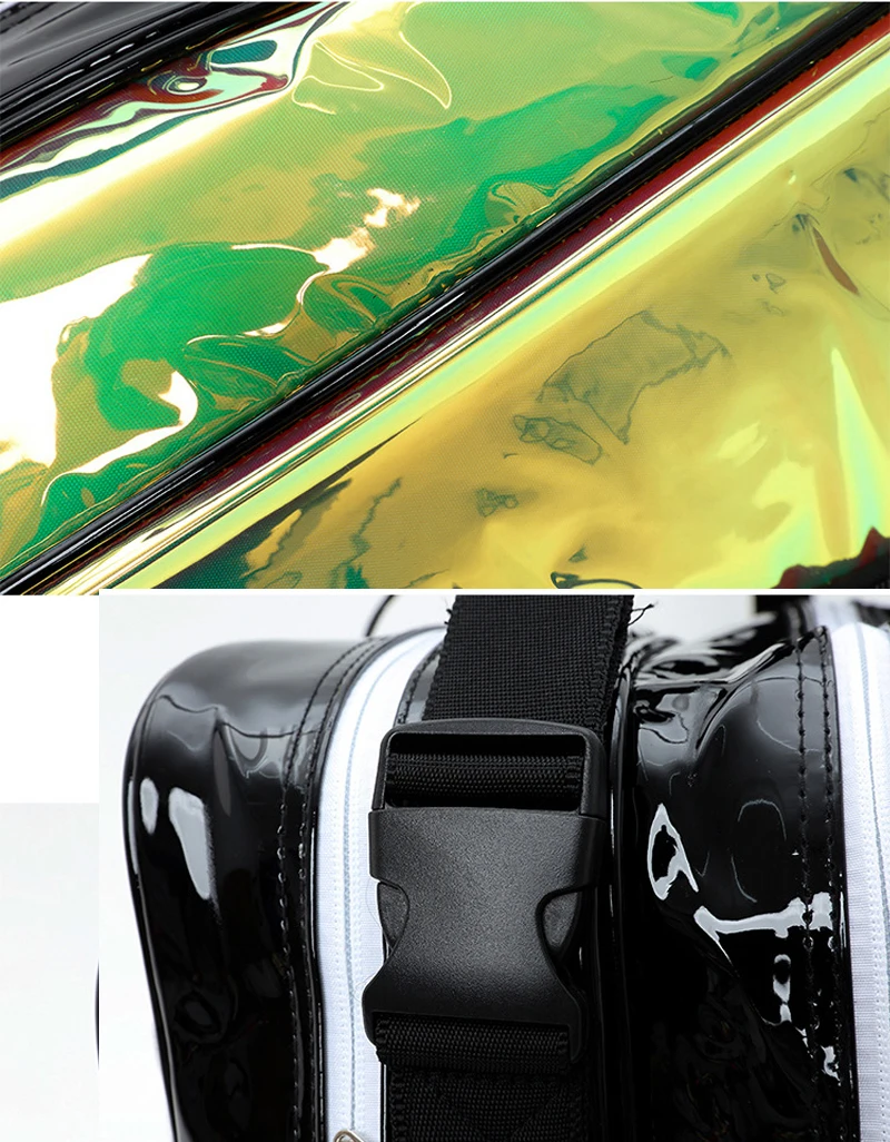 YONEX Waterproof PU Patent Leather Laser Tennis Racquet Bag Backpack Korean Design Large Badminton Bag Limited Edition 219BT004U