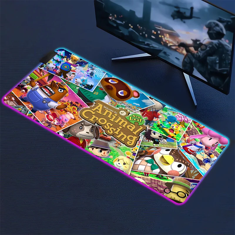 

Computer Mouse Pad Rgb Animal Crossing Pc Cabinet Setup Gaming Accessories Mousepad Gamer Desk Gadgets Mat Keyboard Mats Office