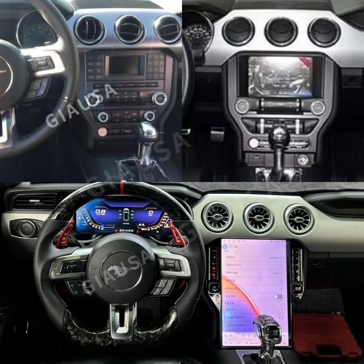 Фото 14,5-дюймовый Android CarPlay автомобильный радиоприемник для Ford Mustang с сенсорным экраном, мультимедийный плеер, GPS-навигация, автомобильные аксессуары/головное устройство/GPS №3