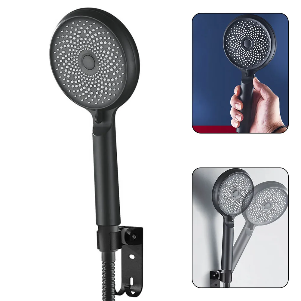 

High Pressure Shower Head 4 Modes Adjustable Shower Heads Black ABS Handheld Water Saving Nozzle Bathroom Accessories