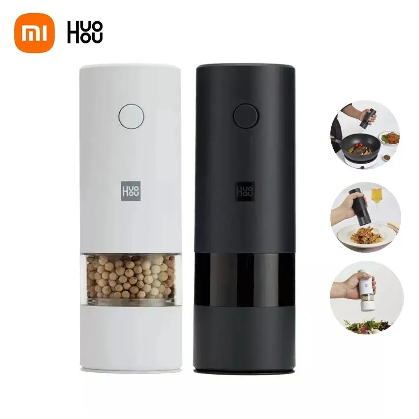 Xiaomi Huohou Smart Electric Automatic Mill Pepper Salt Grinder 5 Modes Peper Spice Grain Porcelain Grinding for Kitchen Cooking