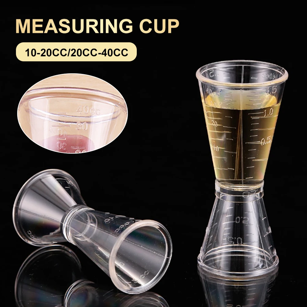 

10/20CC 20/40CC Resin Transparent Measuring Cup Party Wine Cocktail Shaker Ounce Cup Measuring Jigger Kitchen Bar Party Supplies