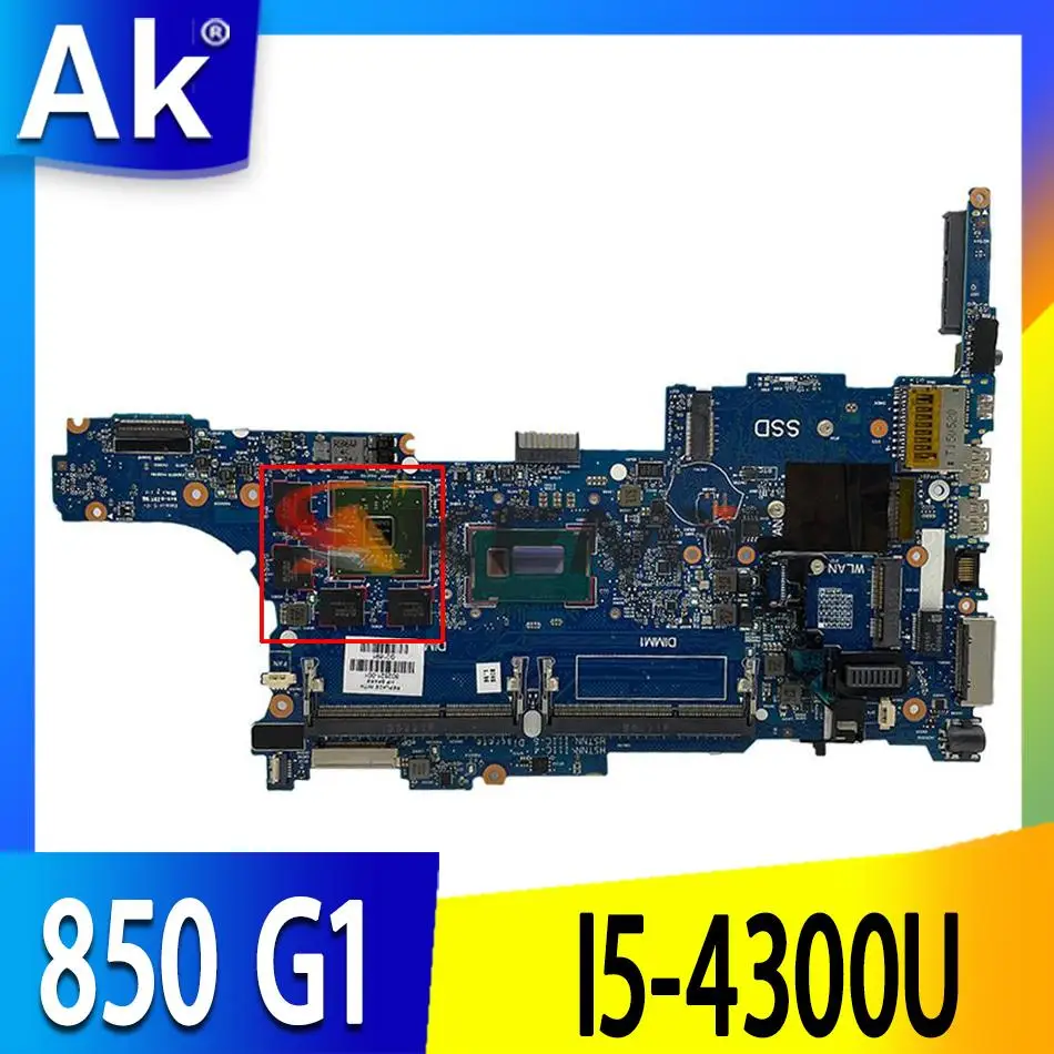 

Материнская плата для ноутбука HP Elitebook 840 G1 850 G1 I5-4300U HD8750M 730804-001 730804-501, материнская плата 6050A2559101-MB-A03 DDR3