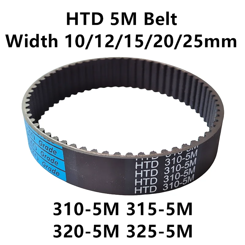 

HTD 5M Timing belt C=310/315/320/325 width 10/1215/20/25mm Teeth 62 63 64 65 HTD5M synchronous Belt 310-5M 315-5M 320-5M 325-5M