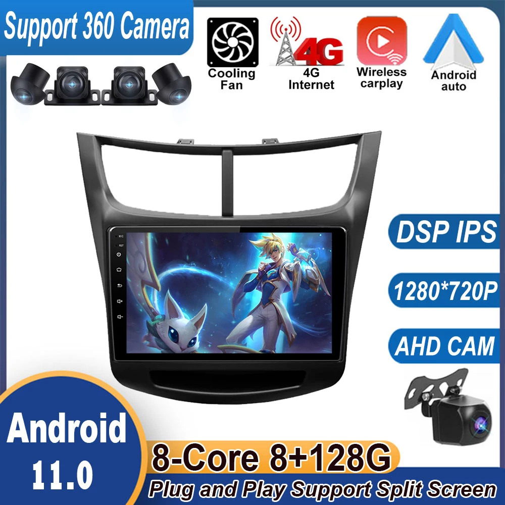 

9" 2.5D IPS Screen Android 11 For Chevrolet Sail 2015 2016 2017 2018 DSP Car Radio Multimedia Stereo Video Player GPS Navigation