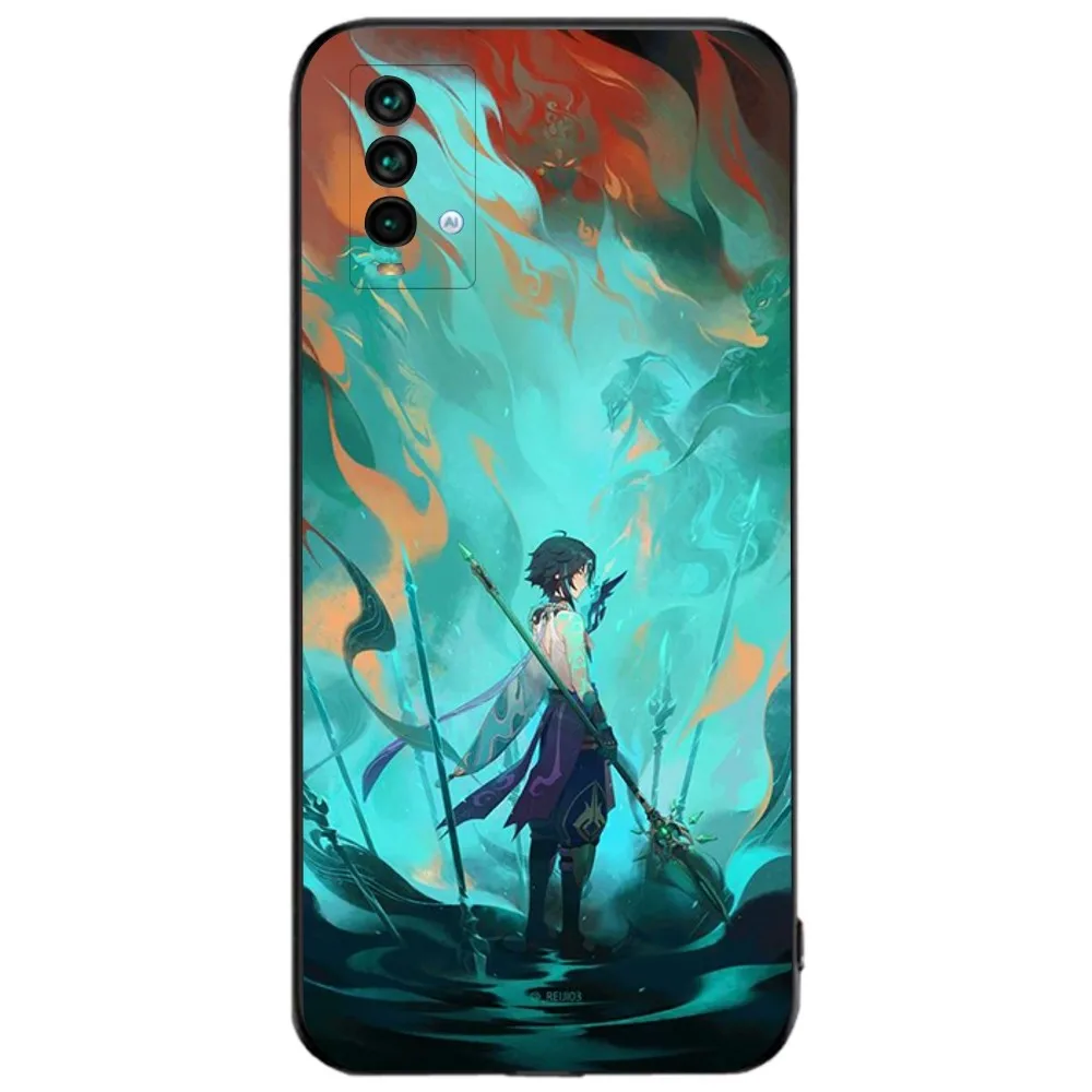 Чехол для телефона G-Genshin I-Lmpact X-Xiao Xiaomi 11 Redmi Note 5G 8T 9A 9 10T Note8Pro 12SUltra черный чехол