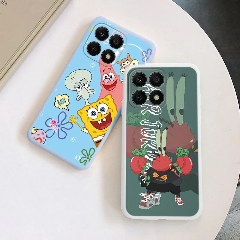 Чехол с рисунком S-SpongeBob для Honor X6b 5G X8b квадратные штаны Патрик Стар забавная