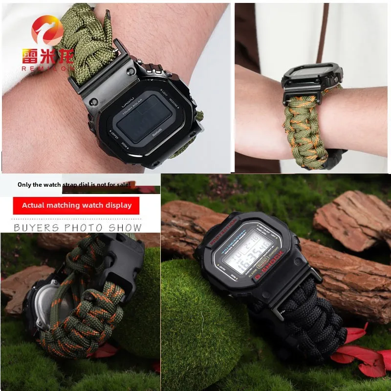 Фото Для Casio Gshock dw5600 GW-M5610/B5600 GA-2100 GM-5600 ткань dw-5600 спортивный мужской ремешок для часов тканый нейлоновый ремешок для часов металлический адаптер №3