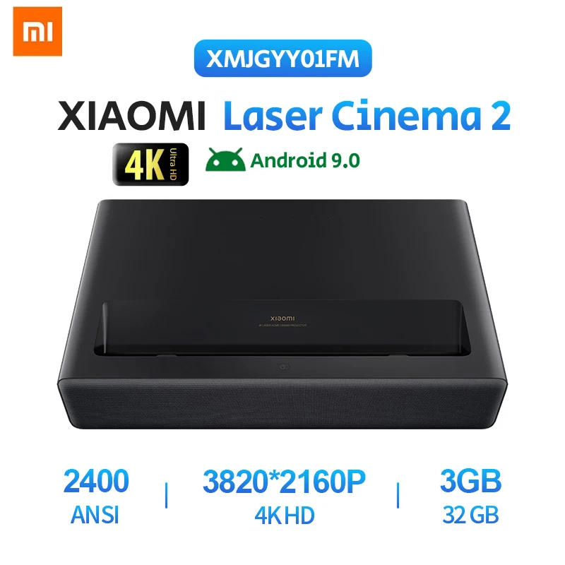 

Xiaomi 4K ТВ лазерный кинотеатр 2 Android 9,0 UHD 2400 ANSI люменов 3 ГБ DDR4 ОЗУ eMMC 32 Гб ПЗУ ALPD 150 дюйма Смарт проектор памяти
