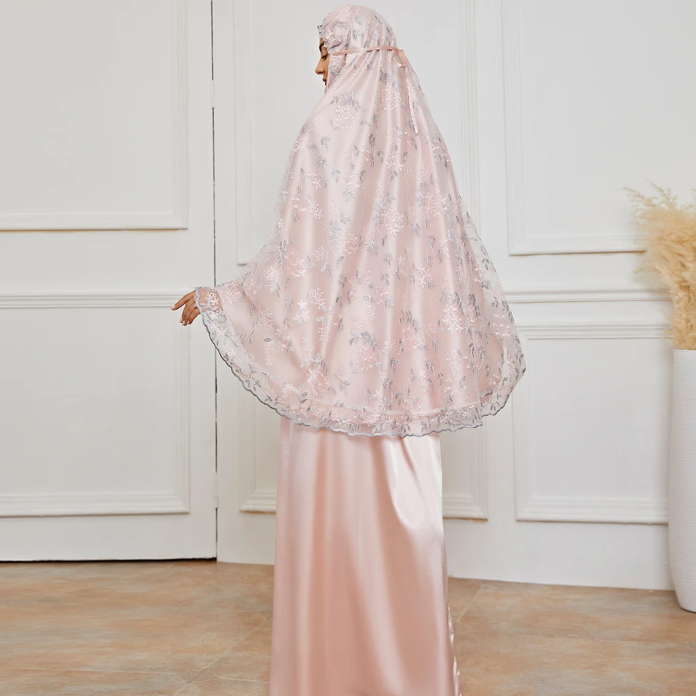 Muslim Set Dubai 2 Pcs Hooded Abaya Overhead Full Cover Jilbab Modest  Jilbab Prayer Garment for Traditional Festival
