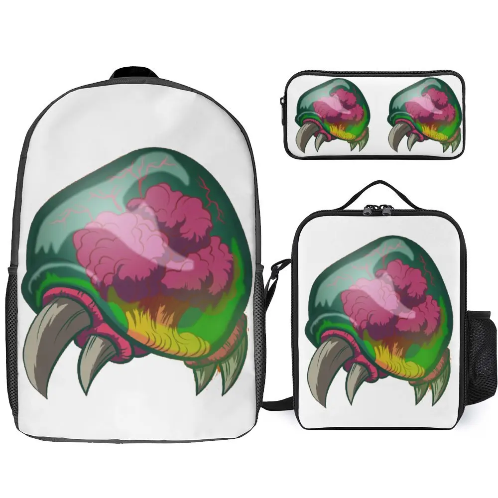 Уютная долговечная пехотная сумка Metroidss Larva набор 3 в 1 17 дюймов рюкзак для ланча