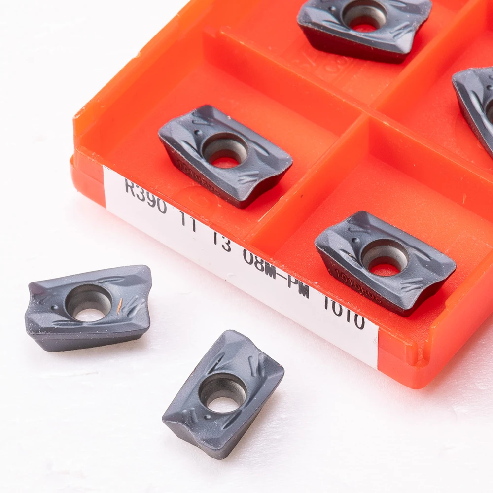 

R390-11T308 M-PM 1030 Colorful Nano Blue High Hardness Carbide Tool Hardened Steel Cutting Tool Milling Blade