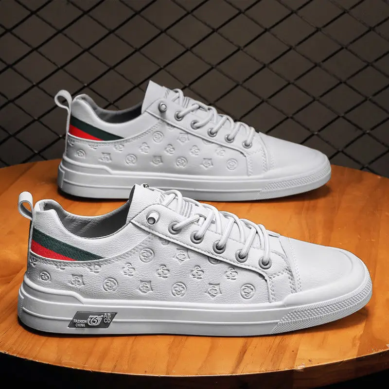 

Summer hot style slip-on all-match sneakers men's casual all-match high-end casual white leather shoes men's sneakers