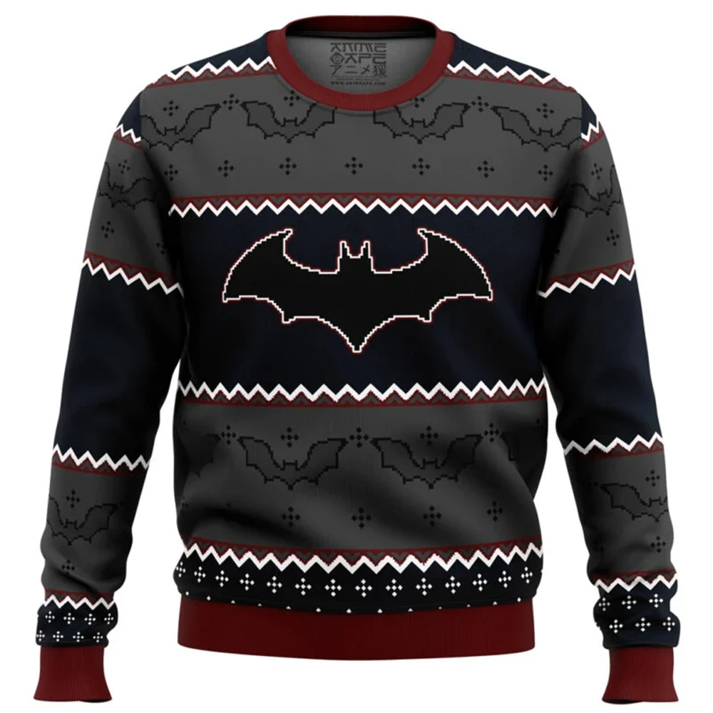 Pull de Noël foncé pour hommes et femmes col rond haut à manches longues sweat-shirt vêtements offre spéciale nouv