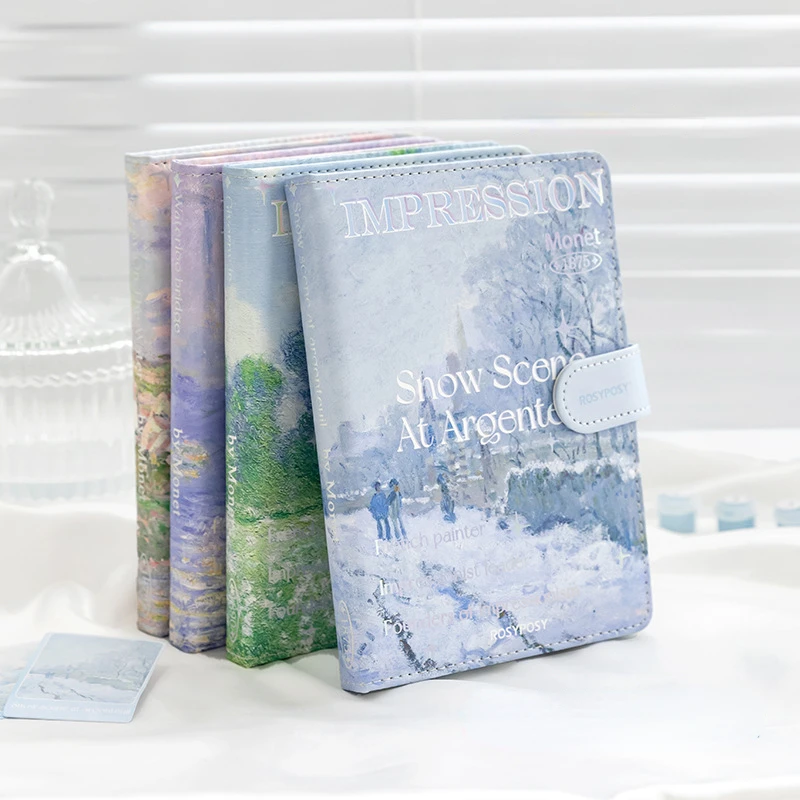

Oil Buckle Painting Notebook Colorful Planner Vintage Supplies Magnetic Weekly Student Landscape Scrapbook Jounral Page Diary