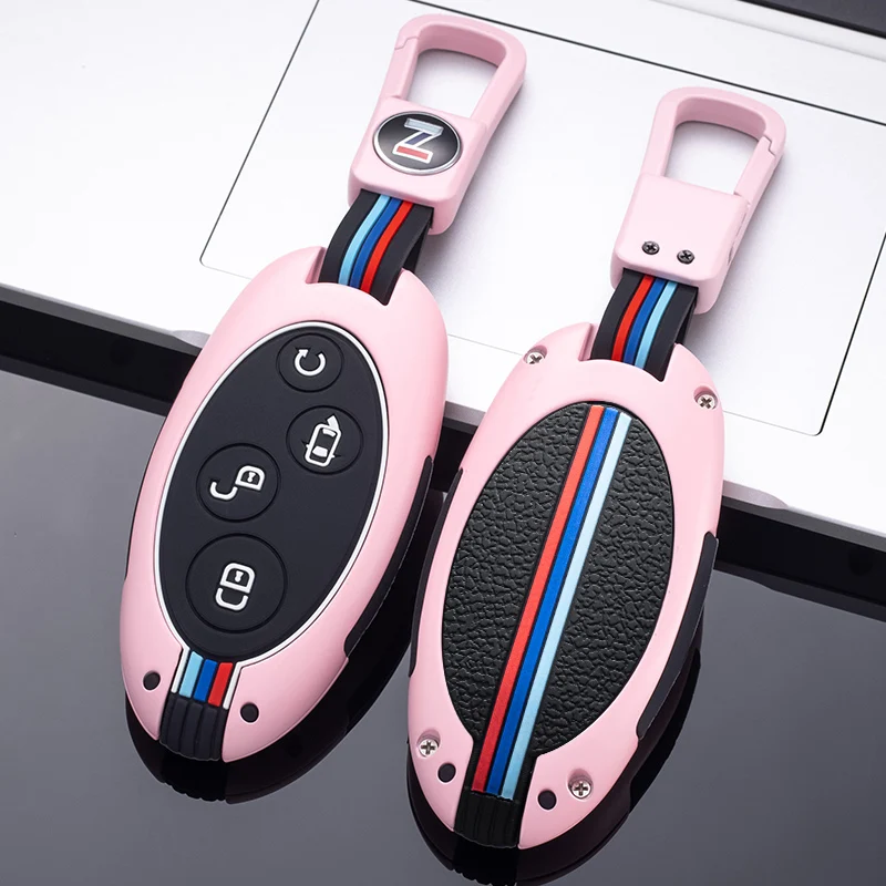 

Zinc Alloy Car Key Cases Accessories 4 Buttons Smart Car-Styling Keychain Protection Holder Shell for BYD Song Max Yuan S7 Qin